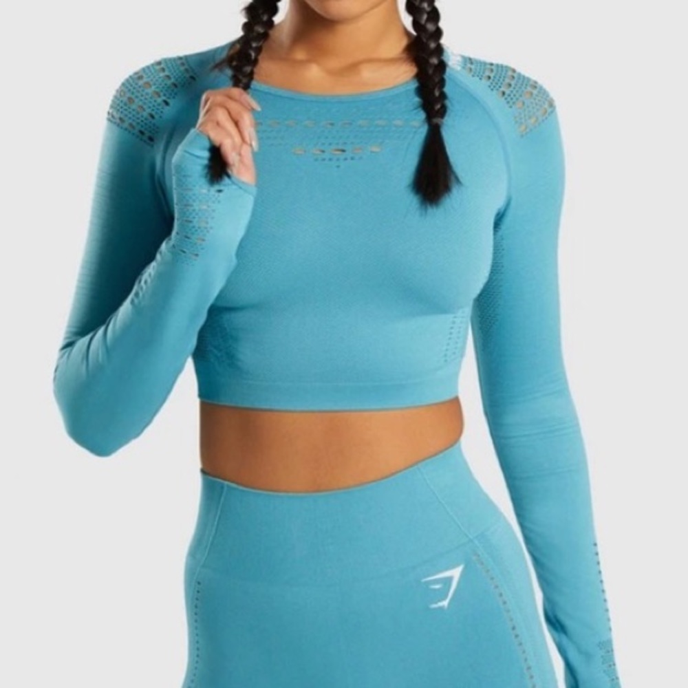 Gymshark Workout Long sleeve Crop Top (energy seamless)